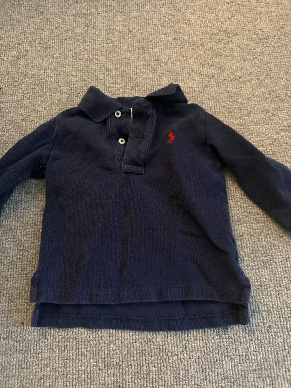 Ralph Lauren Navy Long-Sleeve Polo with Red Pony